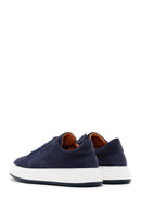 Men's Navy Blue Suede Leather Thick Soled Sneaker | Derimod