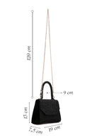 Women's Black Long Chain Strap Stone Cross Bag | Derimod