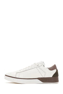 Men's Ecru Leather Sneaker | Derimod