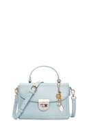 Women's Blue Long Strap Crossbody Bag with Accessory Detail | Derimod