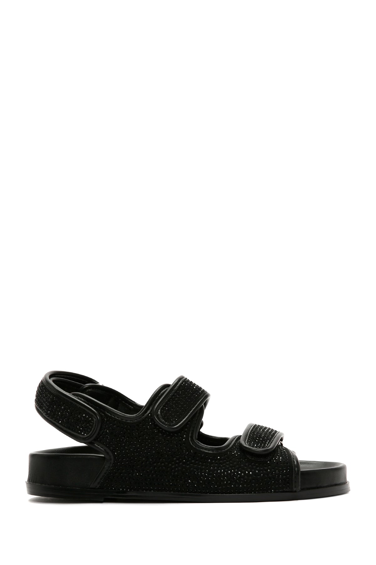 Women's Black Stone Sandals 24SFD442814 | Derimod