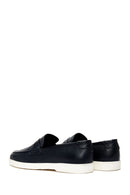 Men's Navy Blue Leather Loafer | Derimod