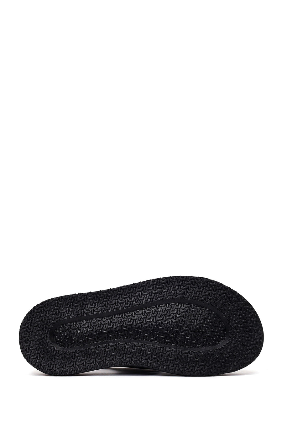 Woman Black Buckled Thick-Soled Leather Sandal