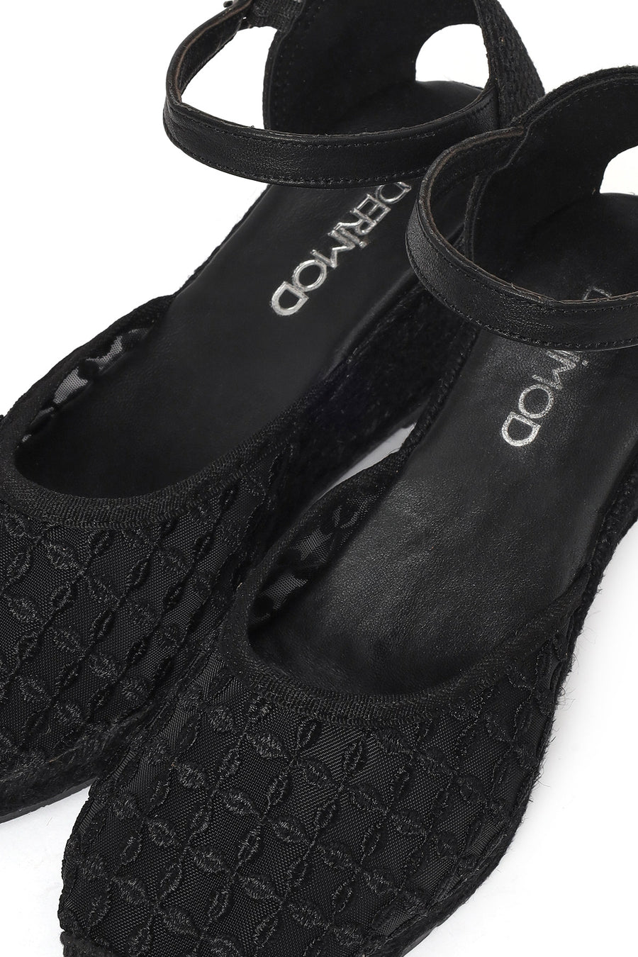 Women's Black Ankle Buckle Platform Espadrilles