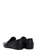 Men's Black Leather Buckle Classic Loafer | Derimod