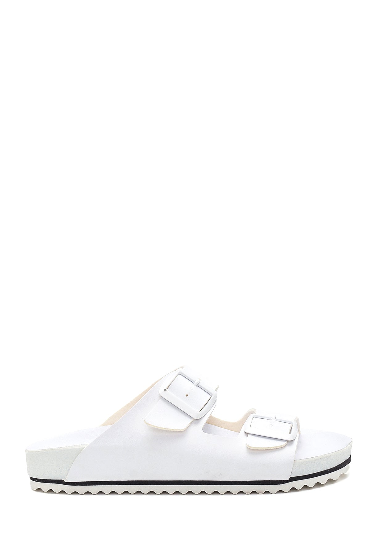 Women's White Double Buckle Slippers 22SFE265118 | Derimod