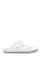 Women's White Double Buckle Slippers | Derimod