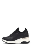 Woman Black Lace-Up Wedge Sneaker | Derimod