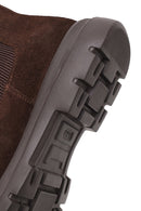 Male Brown Thick-Soled Suede Casual Chelsea Boots | Derimod