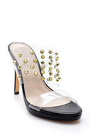 Women's Studded Detailed Heeled Slippers | Derimod