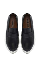 Men's Black Chunky Leather Loafers | Derimod