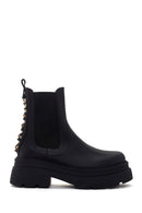 Women's Black Thick Soled Chelsea Leather Boots | Derimod