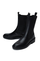 Women's Black Leather Chelsea Classic Boots | Derimod