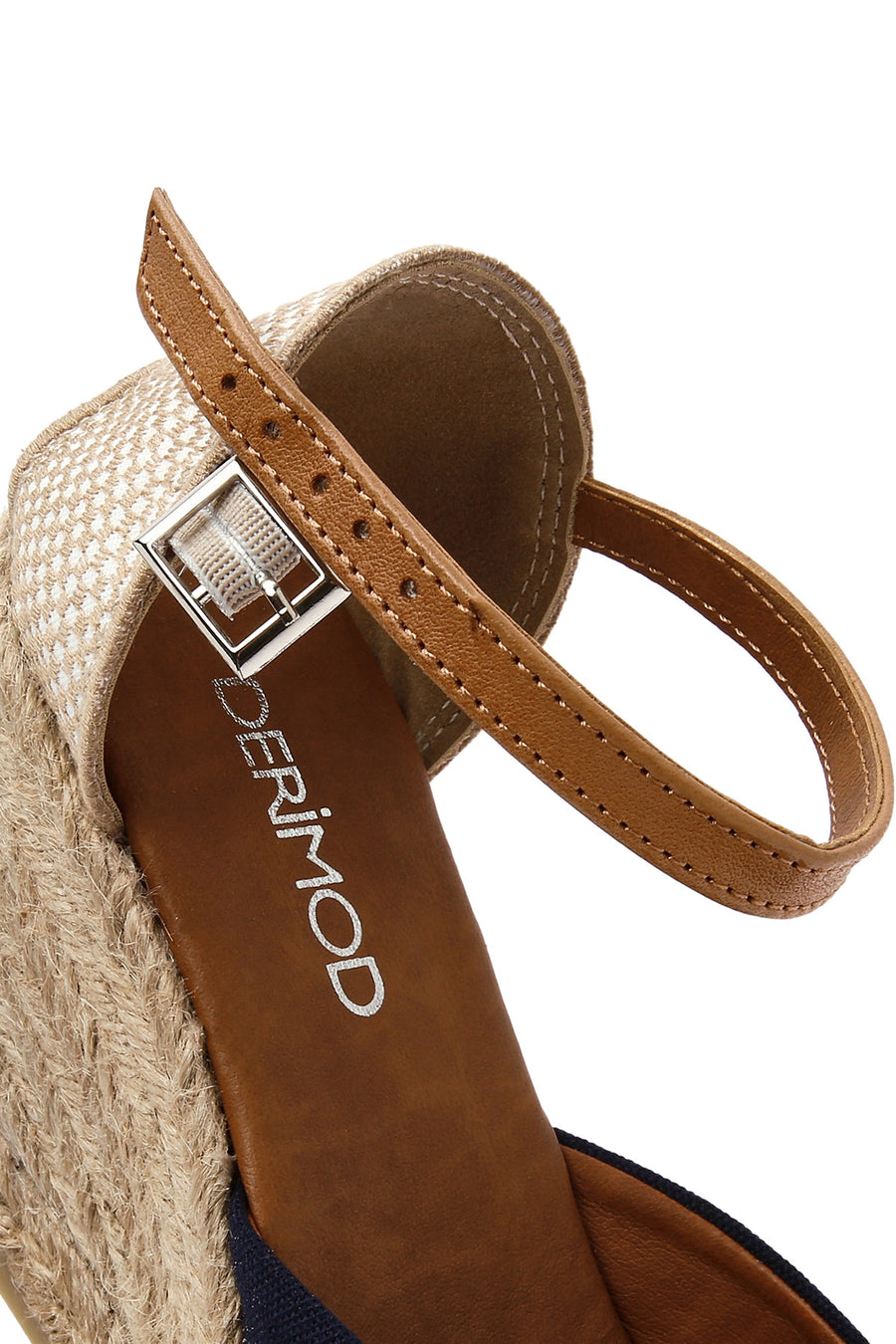 Women's Navy Blue Ankle Strap Wedge Heeled Espadrille