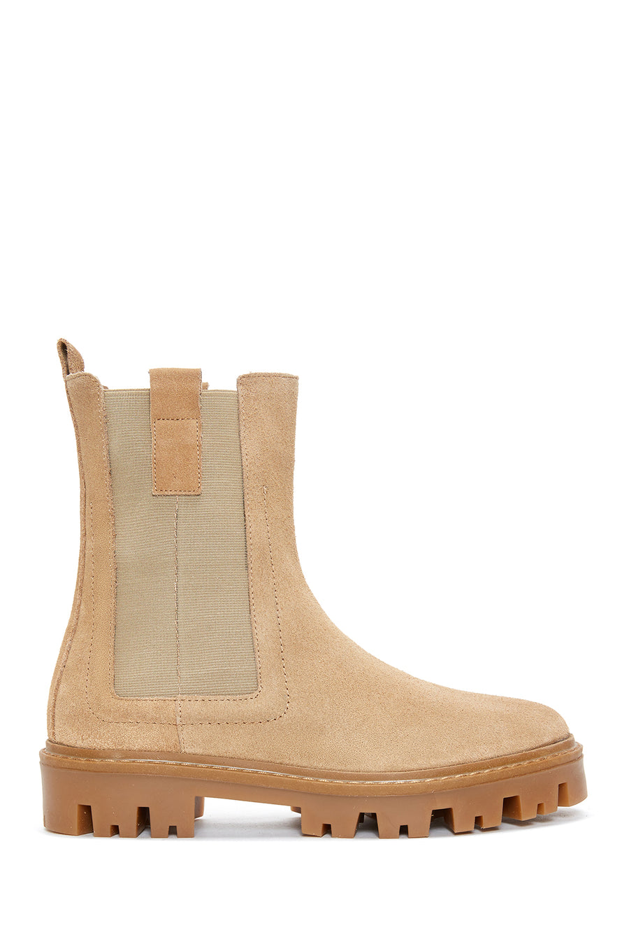 Women's Beige Suede Leather Chelsea Boots 22WFD160810 | Derimod