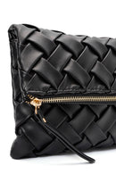 Women's Black Long Strap Braided Clutch Bag | Derimod