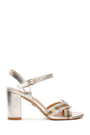 Women's Gold Ankle Strap Heeled Sandals | Derimod