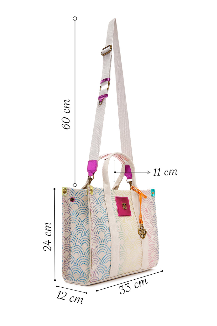 Women's Multi-Colored Long Strap Fabric Shoulder Bag