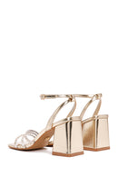 Women's Gold Ankle Strap Heeled Sandals | Derimod