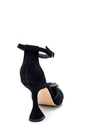 Women's Leather Suede Stone Heeled Shoes | Derimod