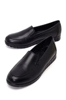Woman Black Leather Comfort Shoes | Derimod