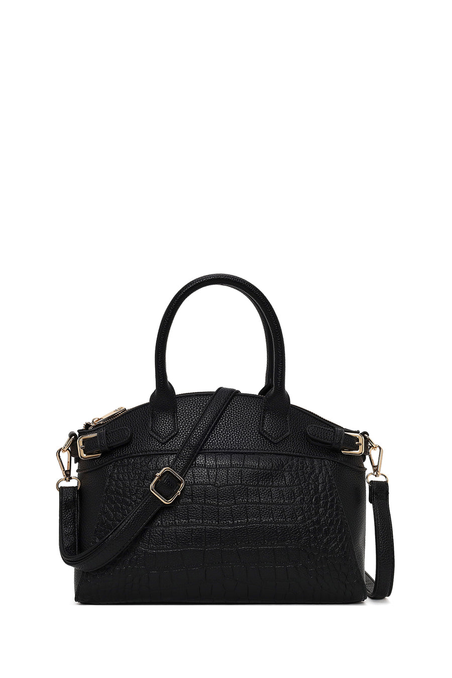 Woman Black Long-Strap Croc-Pattern Classic Shoulder Bag AB20003151 | Derimod