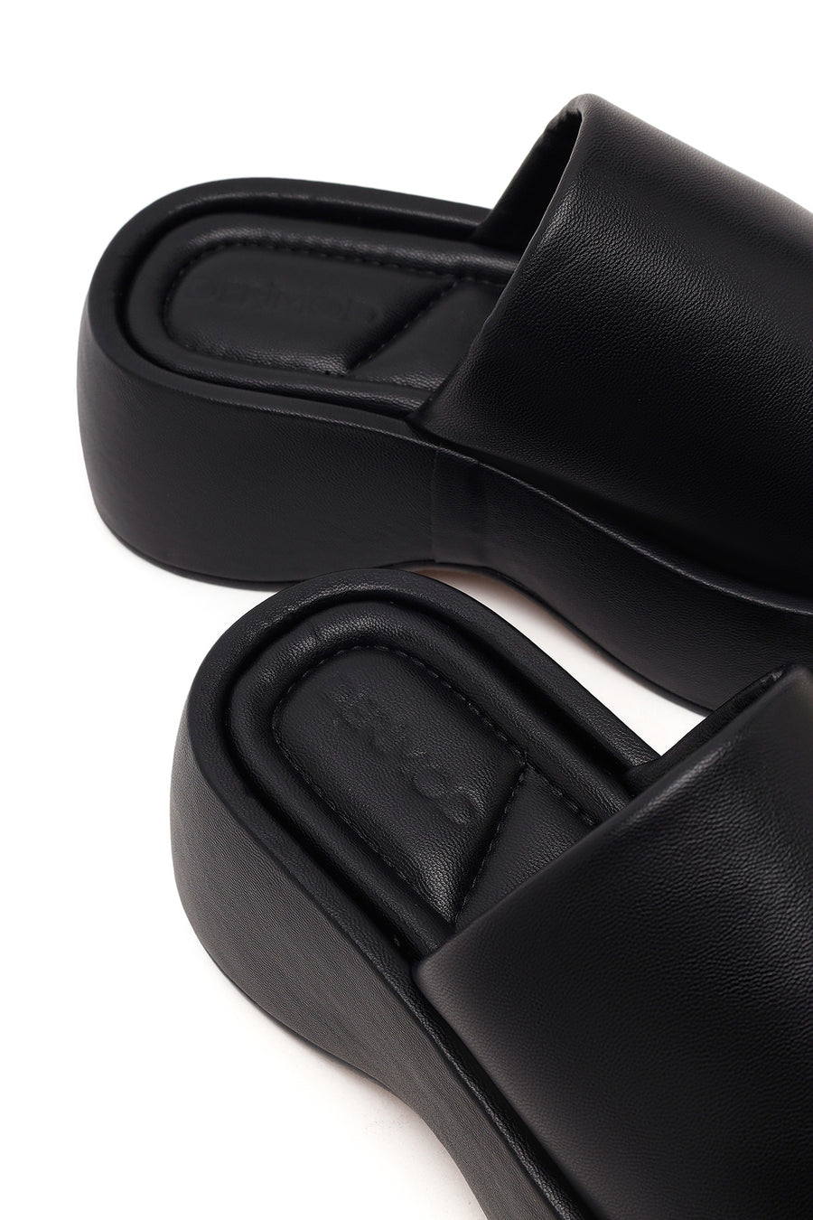 Women's Black Thick Soled Slippers