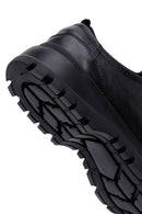 Men's Black Lace-Up Thick-Soled Leather Casual Shoes | Derimod