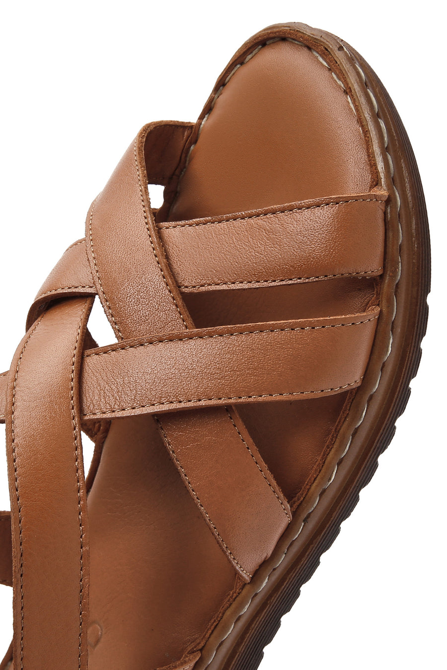 Women's Tan Leather Comfort Sandals