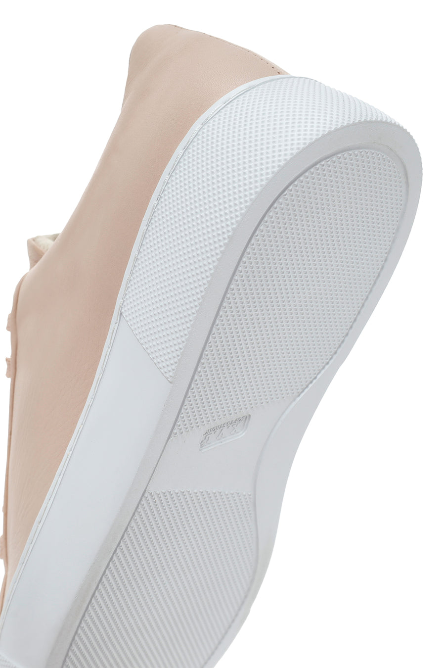 Kadın Pudra Bağcıklı Deri Sneaker