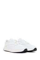 Woman White Lace-Up Leather Sneaker | Derimod