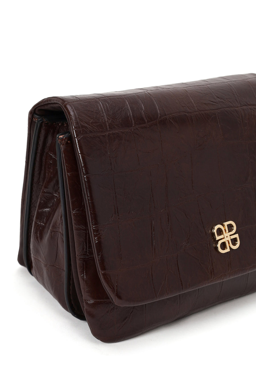 Woman Burgundy Croc-Embossed Crossbody Bag