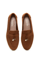 Women's Tan Suede Leather Loafer | Derimod