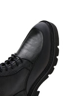 Men's Black Leather Zippered Boots | Derimod