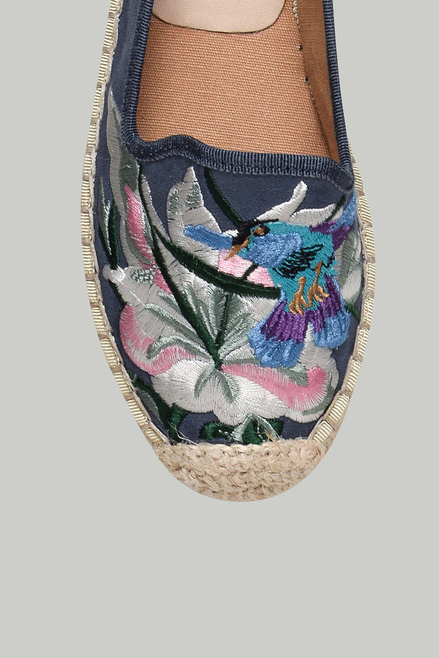 Blue Embroidered Women's Espadrille