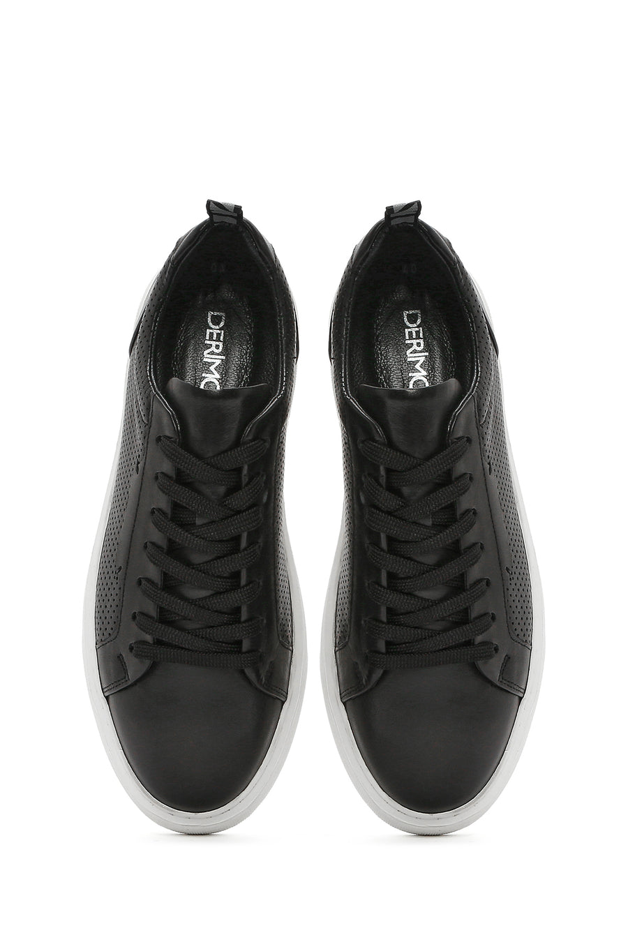 Men's Black Lace-up Leather Sneaker