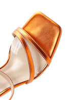 Women's Orange Ankle Strap Heel Sandals | Derimod