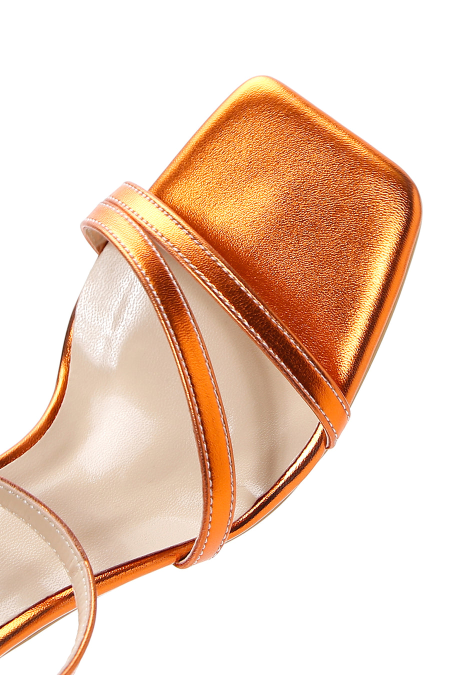 Women's Orange Ankle Strap Heel Sandals