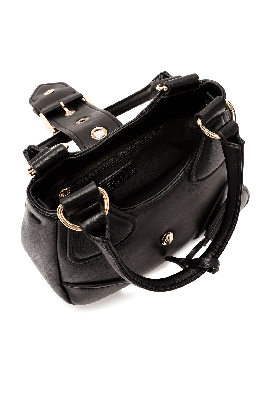 Women's Black Long Strap Mini Shoulder Bag