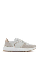 Women's Beige Lace-up Leather Sneaker | Derimod