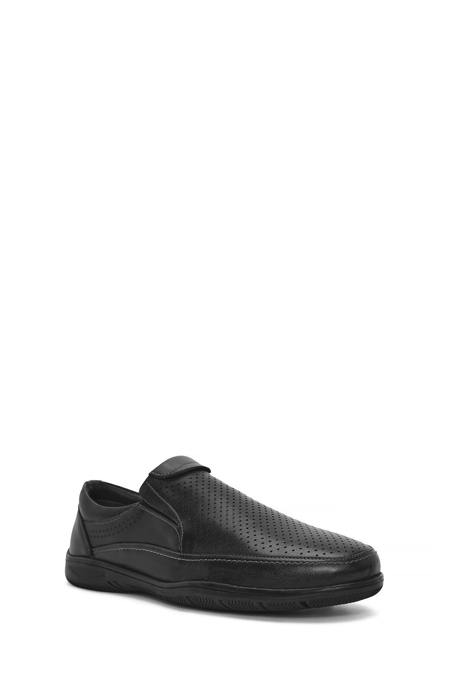 Men's Black Leather Casual Loafer