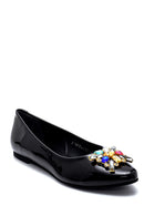 Women's Patent Leather Stone Ballerinas | Derimod