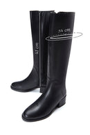 Women's Black Leather Zippered Boots | Derimod