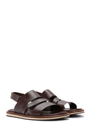 Men's Brown Leather Sandals | Derimod