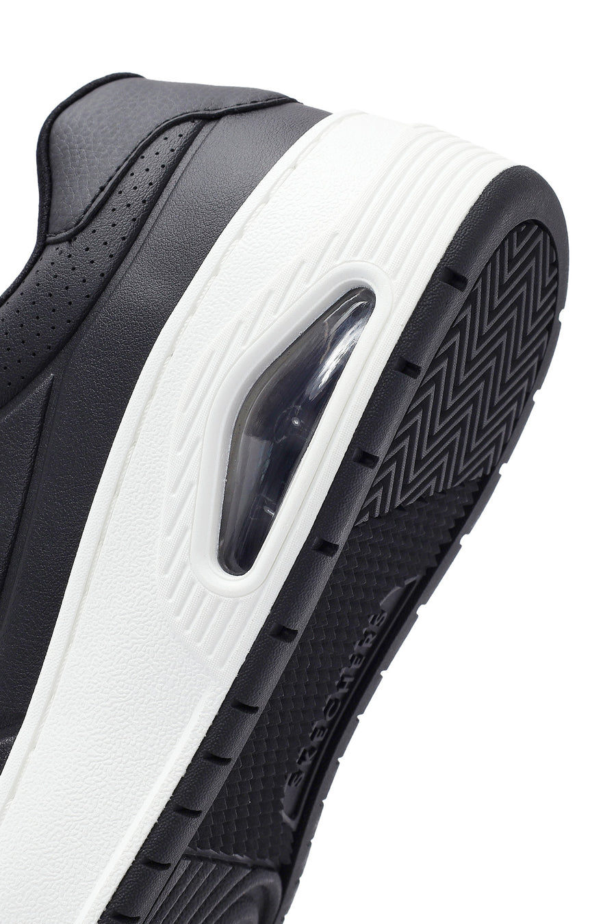 Skechers Men's Black Uno Court Lace-Up Chunky Sole Sneakers