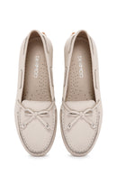 Women's Beige Leather Loafer | Derimod