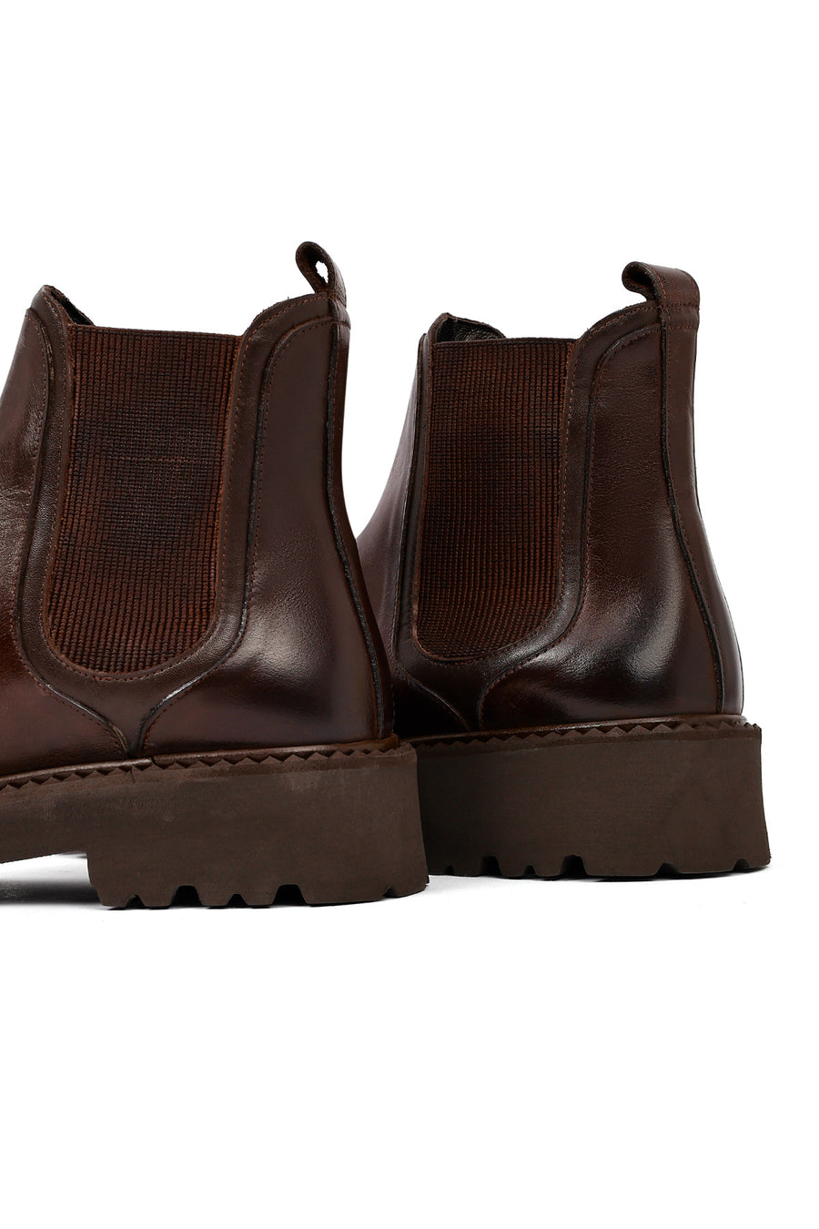 Male Brown Thick-Soled Leather Chelsea Boots