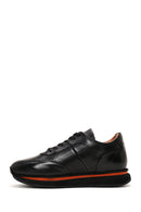 Men's Black Leather Thick Soled Sneaker | Derimod