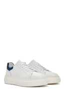 Men's White Lace-up Thick-Sole Leather Sneaker | Derimod