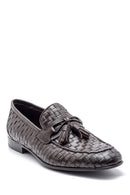 Men's Leather Knit Pattern Loafer | Derimod